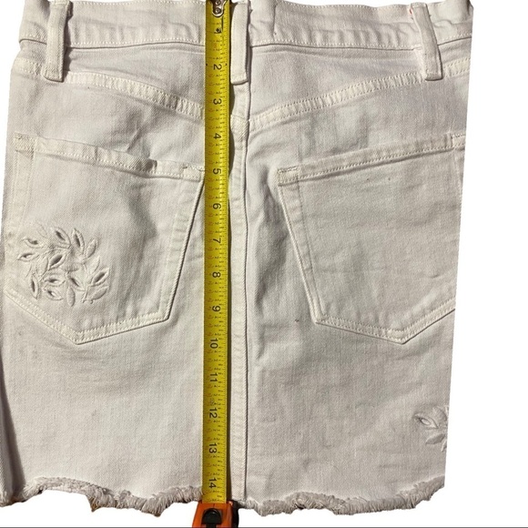 Frame Skirt Le Mini Foliage Embroidered Denim Size 24 - Picture 10 of 10